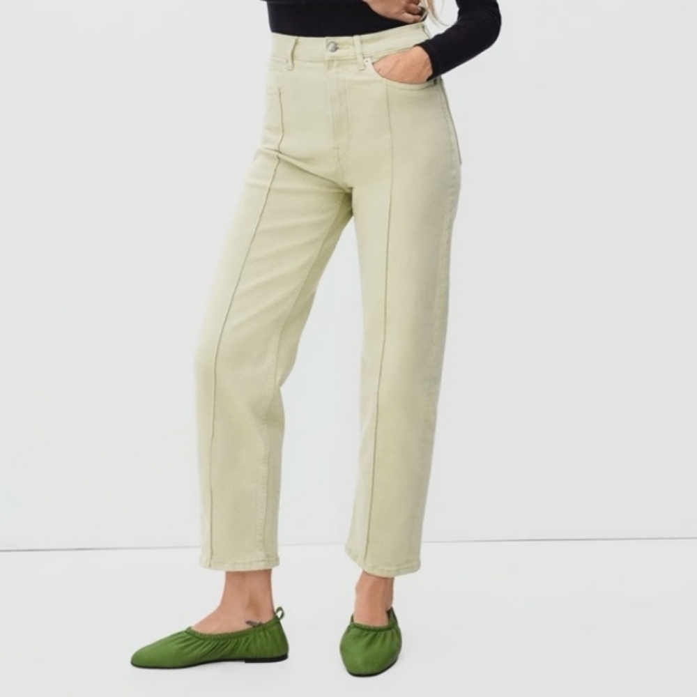 Everlane The Way High Skinny Green Tea Split Seam